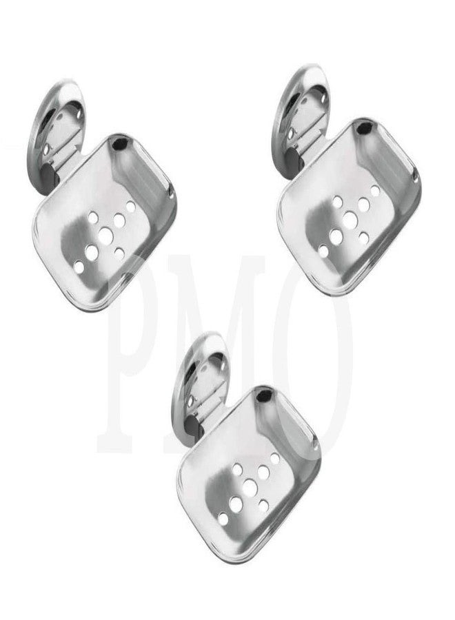 PMO Soap Dish Stand | Soap Case and Holder Stainless Steel Set of 3 - Image 1